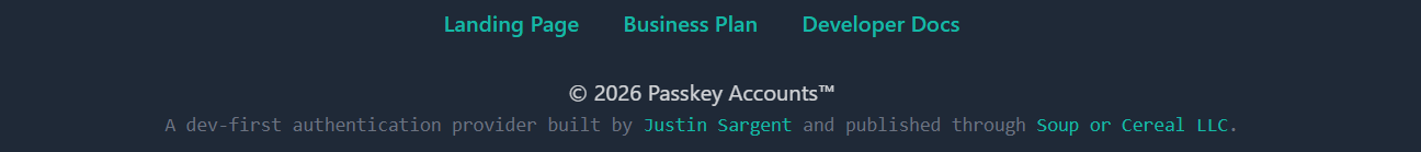 Passkey Accounts Footer